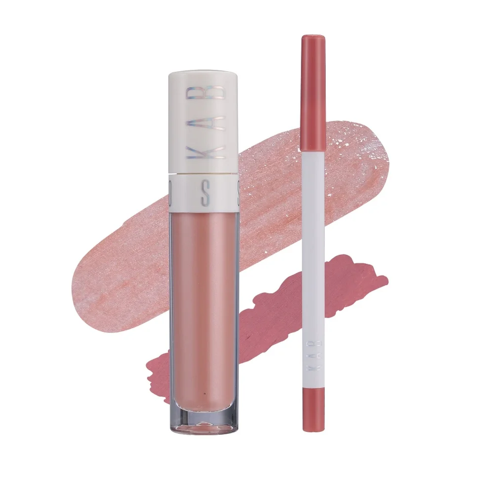KAB Cosmetics Lip Duo in Tangled, Gloss(6g/0.2fl oz), Liner(1.2g/0.04oz